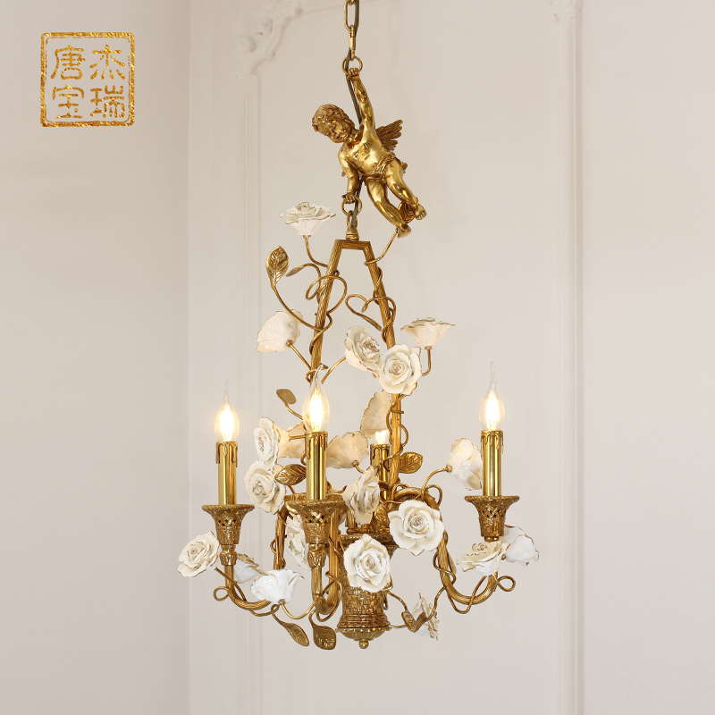 杰瑞唐宝法式中古儿童房天使吊灯
