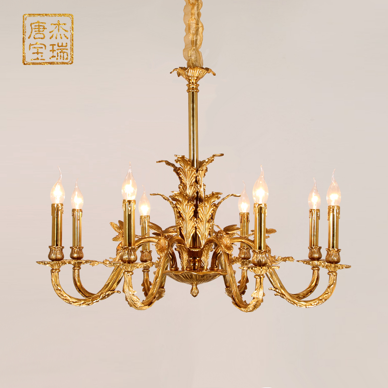 全铜铜别墅欧式卧室复古玄关吊灯