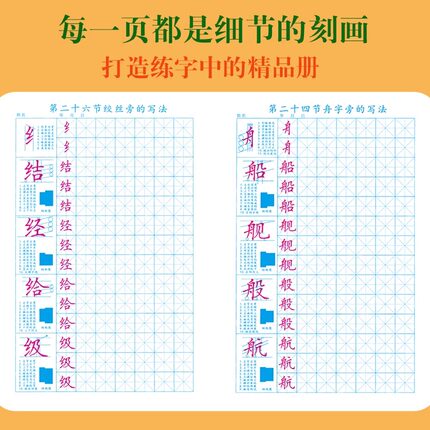 初中及成人练字帖 入门偏旁硬笔楷书练习册 课外培训班专用教材