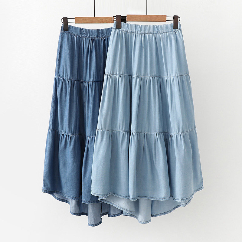 Mosaic Tencel cowboy skirt 2020 summer new pattern Overknee The dress Versatile Thin sectionin the Women's clothing/Boutique , Skirts  category - from Buy2taobao.com to provide professional Taobao agent buy service