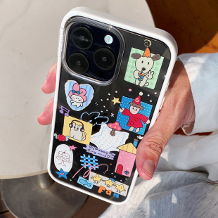 九点半磁吸贝贝壳手账拼贴风小狗彩框适用于苹果17promax 15pro全包防摔支架保护套 16PM手机壳iPhone17Pro