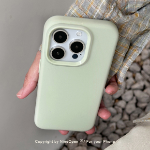 九点半简约薄荷曼波夏日液态硅胶适用苹果16promax手机壳iphone15promax 13全包简约防滑防摔保护套 14pro