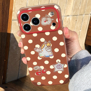 九点半双层镭射新年限定姜饼镂空小木马适用苹果17ProMax手机壳iphone17Pro 15全包双层磁吸保护套 16ProMax