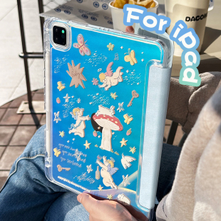 九点半蓝色守护天使适用ipad保护套2026新款 7第12代平板小米 air8保护壳ipadPro苹果亚克力平板12.9寸11mini6