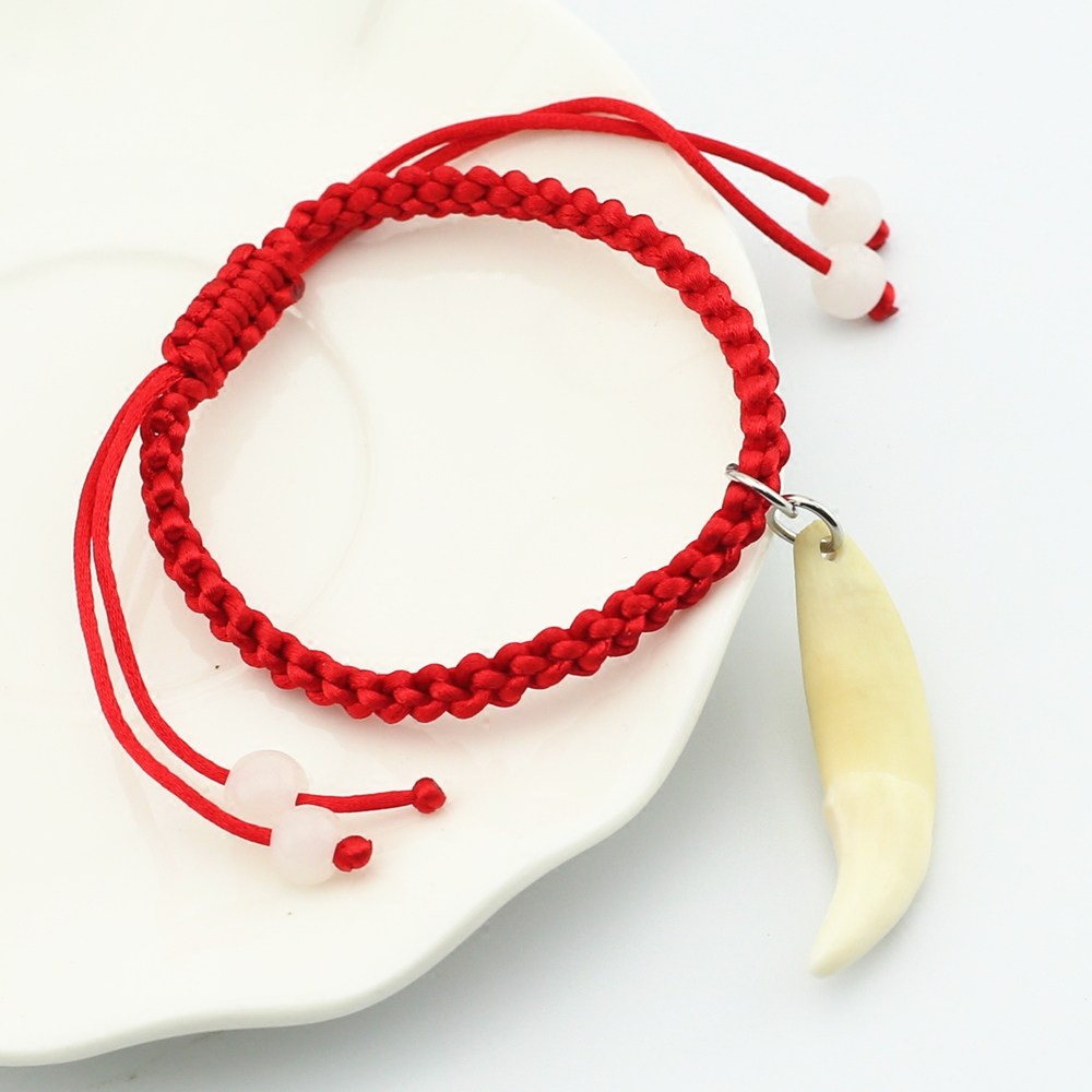 黑狗牙手链成人手工编织情侣饰品学生青年男手绳女礼物