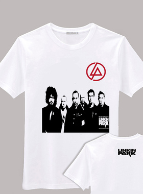 林肯公园人物图案t恤衫短袖摇滚嘻哈衣服LinkinPark新款周边同款