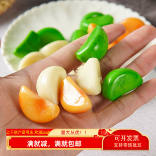 仿真去皮腊八蒜头大蒜米瓣手工配件食物模型直播间影视玩道具装 饰