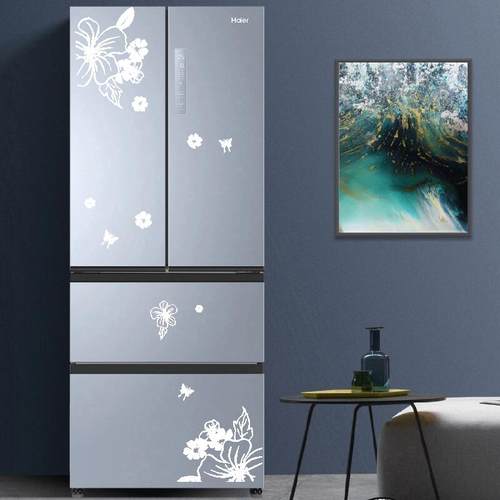 冰箱贴对角花贴双开门贴画