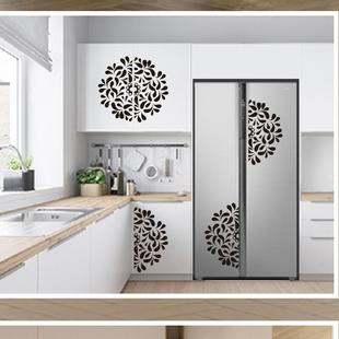 厨房装饰贴纸冰箱贴柜门贴餐厅橱柜贴移门橱窗玻璃贴对角贴特惠
