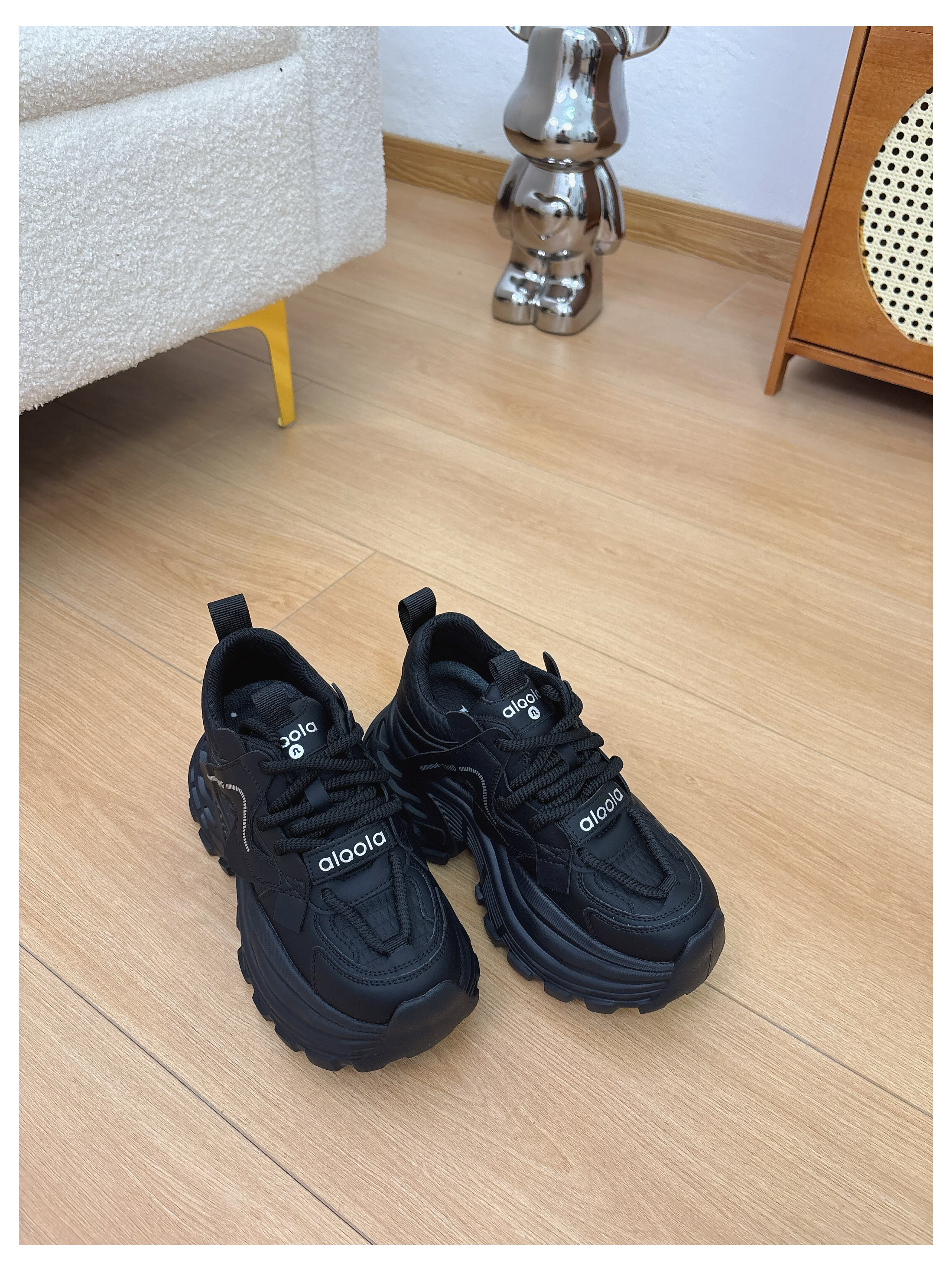 欧货真皮厚底内增高老爹鞋女百搭休闲运动鞋轻便透气防滑旅游鞋