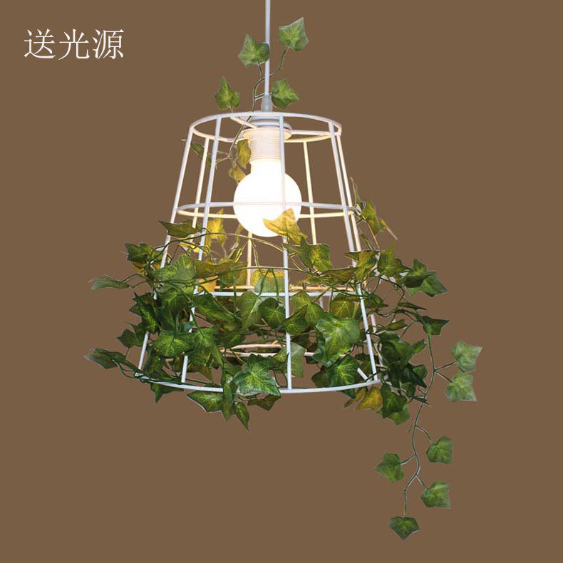 鸟笼田园风橱窗阳台植物餐厅吊灯