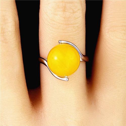 s925纯银简约圆珠女戒托戒指空托珍珠戒指托通孔珠子新款个性戒托