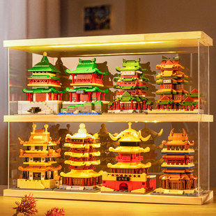 2025年新款黄鹤楼古代八大名楼建筑积木适用于乐高拼装男女孩玩具