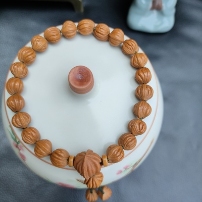 龙纹桃核手串迷你小尺寸佛手竖纹八道筋手串手持脖挂