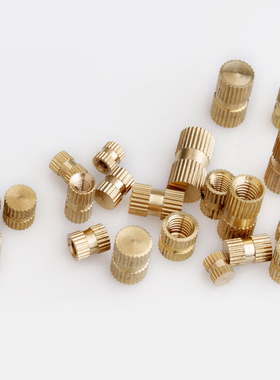 盲孔单通铜花母B型铜镶嵌件预埋件注塑滚花铜螺母螺丝帽M3M4M5-M8