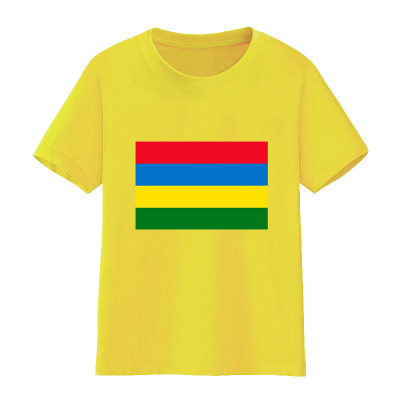 毛里求斯国旗t恤男童短袖女儿童大中小学生班服运动会比赛球衣衫