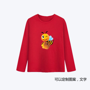 可爱的蜜蜂长袖男女儿童班服小学生表演出亲子t恤衫上衣服装全棉2