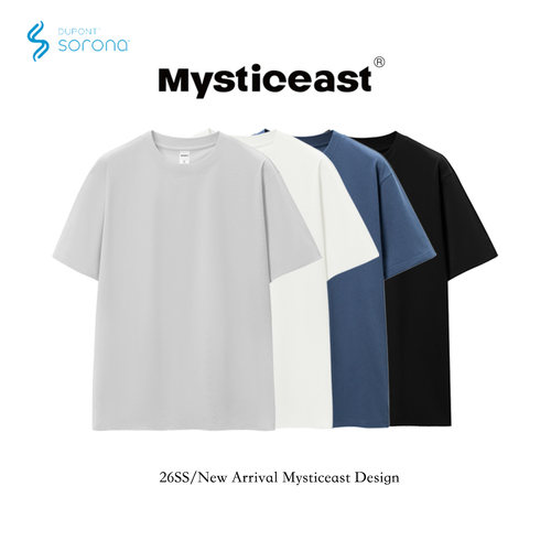 Mysticeast「凉感」26SS索罗娜弹力纯白色t恤短袖男款夏季上衣