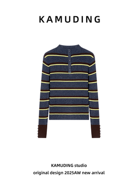 KAMUDING2025新款A长袖针织衫女显瘦时尚百搭半高领打底衫25569
