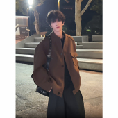 春季 立领毛呢夹克男高级感痞帅休闲加厚潮牌呢料呢子外套 2025新款