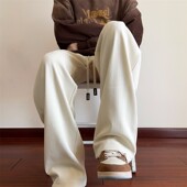 男长裤 夏季 子 阔腿潮牌垂感运动裤 休闲裤 冰丝裤 男直筒宽松肌理感裤