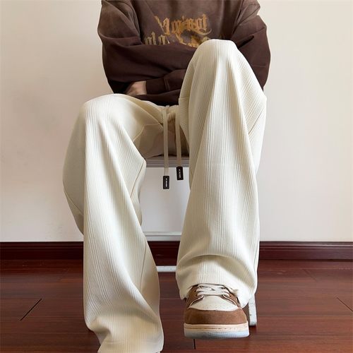 春夏季垂感休闲裤男直筒宽松阔腿