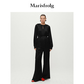 宽松上衣 V领黑色长袖 精简衣橱 Marisfrolg玛丝菲尔春新款