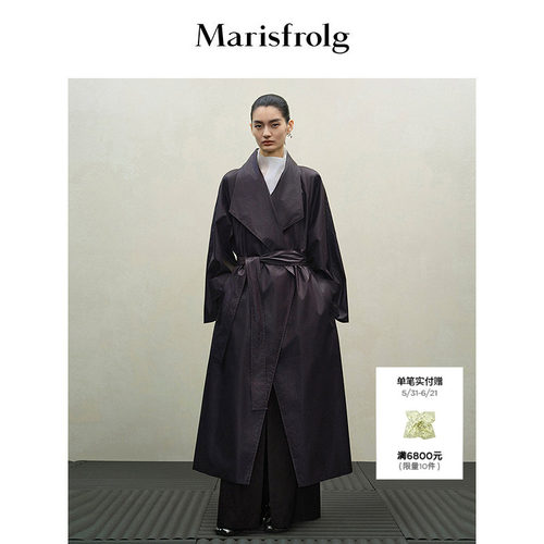 【油蜡风格】Marisfrolg玛丝菲尔大翻领气质宽松廓形风衣式外套