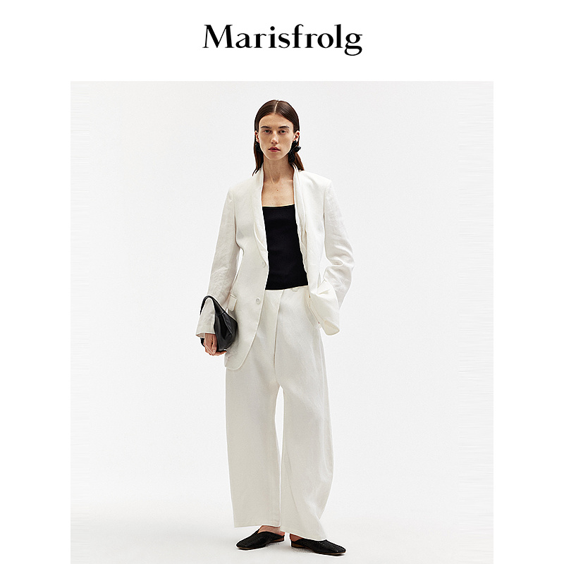 【无压力职场】玛丝菲尔夏季时尚扭结领口廓形西装外套女