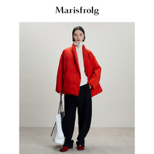 【白鹅绒】Marisfrolg玛丝菲尔25冬新款多色西装领廓形外套羽绒服