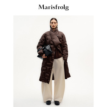 【双面穿90白鹅绒】Marisfrolg玛丝菲尔25冬新款围巾领长款羽绒服