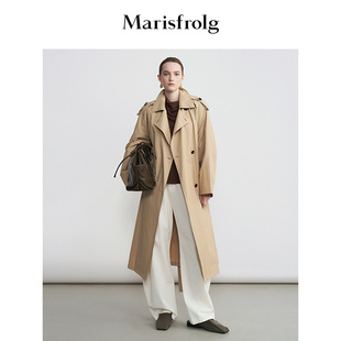 可拆卸绉感廓形风衣外套 Marisfrolg玛丝菲尔2026春新款 可拆卸