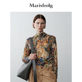 Marisfrolg玛丝菲尔美利奴羊毛时髦艺术印花T恤针织衫
