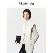 针织衫 Marisfrolg玛丝菲尔2025冬新款 轻薄羊毛打底毛衣白色修身