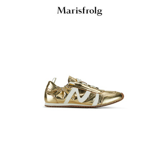 【流金褶皱】Marisfrolg玛丝菲尔2026春新款时尚褶皱平底运动鞋
