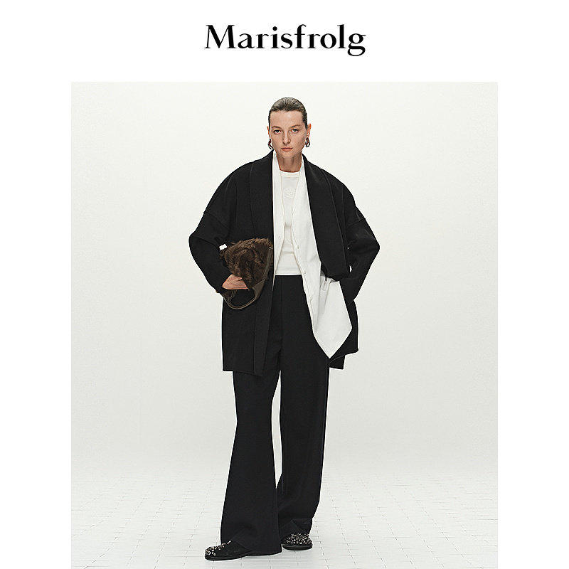 【艺术时装大衣】Marisfrolg玛丝菲尔冬纯羊绒双面呢大衣,女装/女士精品,毛呢外套,淘宝优惠券,粉丝福利购,淘宝优惠卷