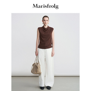 【层次荡领】Marisfrolg玛丝菲尔2026春新款荡领合身修身无袖上衣