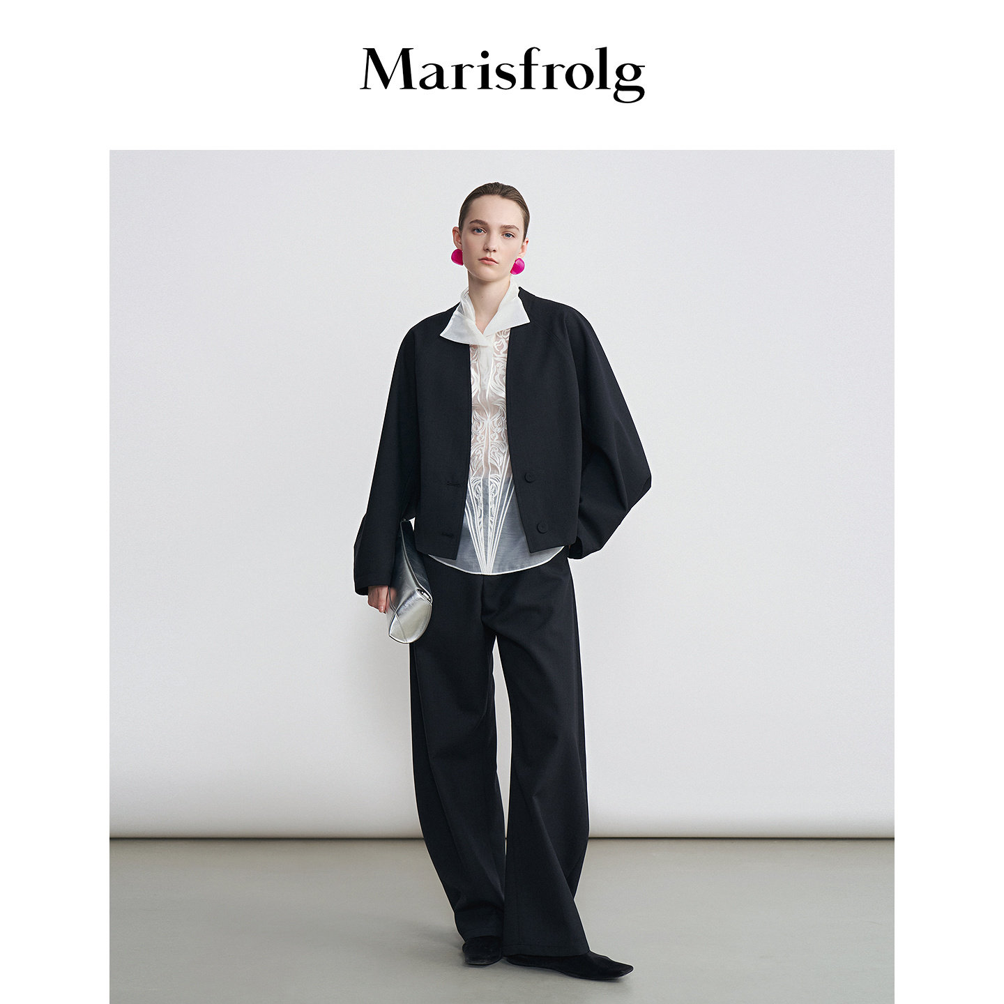 【一裤多搭】Marisfrolg玛丝菲尔2026春新款羊毛精纺宽松蛋型裤