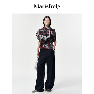 休闲复合羊毛弯刀西裤 Marisfrolg玛丝菲尔2026春新款 几何弯刀