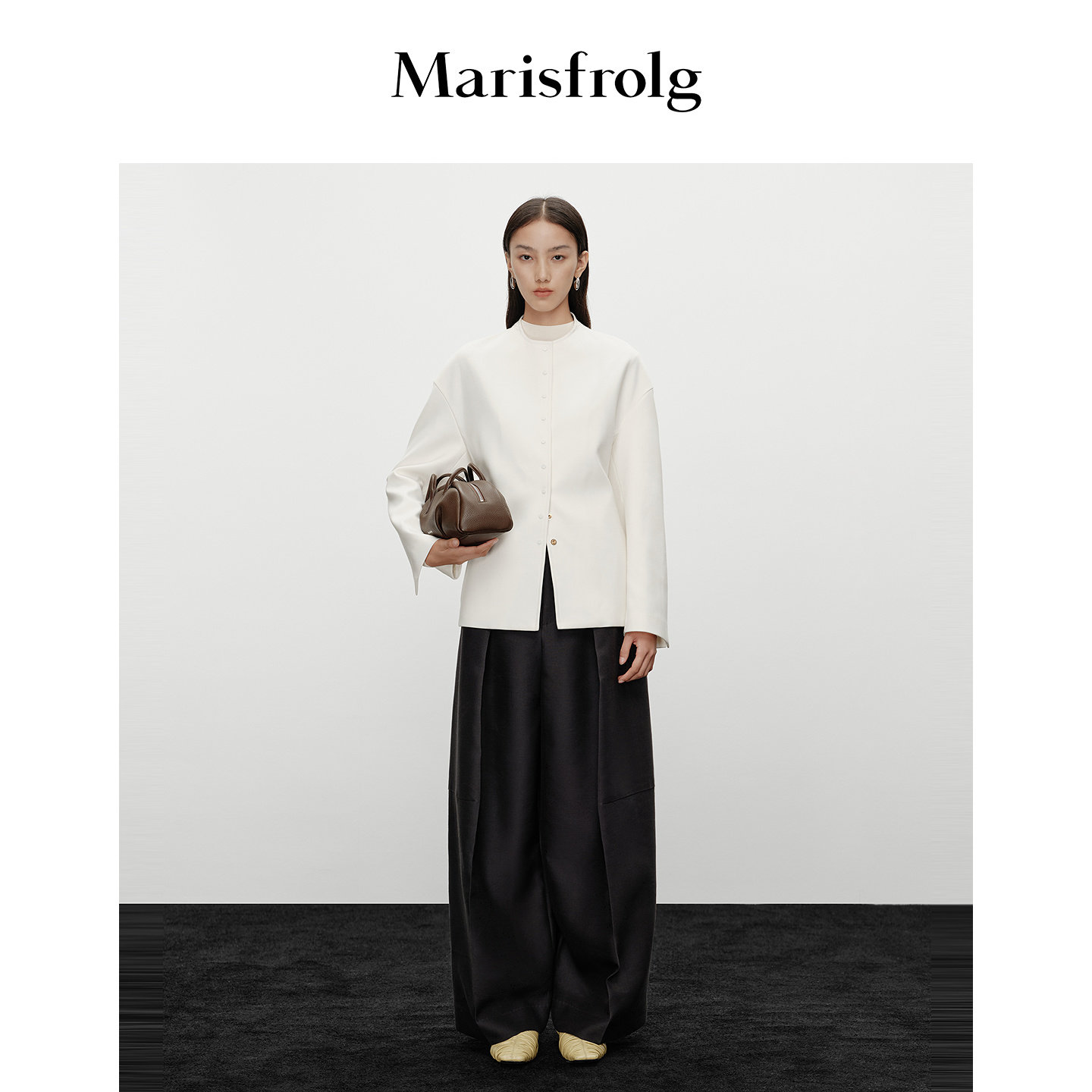 Marisfrolg玛丝菲尔外套2026冬新款时尚职场高智感立领收腰西装