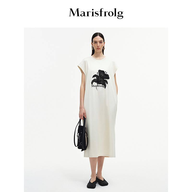 【艺术家灵感】Marisfrolg玛丝菲尔2025夏新款盘绣工艺无袖连衣裙