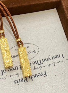 金店同款沙金碎冰冰四方来财吊坠