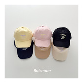 小清新 韩国儿童鸭舌帽潮童字母百搭软顶帽子宝宝遮阳防晒棒球帽