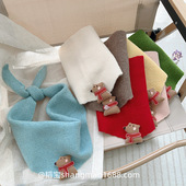 宝宝围脖秋冬季 针织婴儿毛线防风男女童女宝宝围巾三角巾加厚保暖