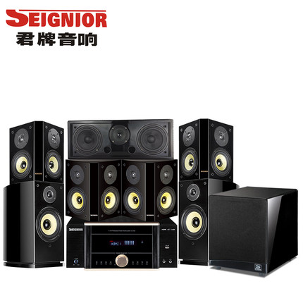 SEIGNIOR/君K1 家用5.1家庭影院音响套装客厅hifi书架箱烤漆音箱