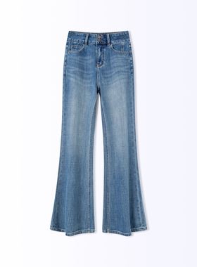 【神裤系列（定制色）】许妍同款色星辰磨砂蓝高弹牛仔裤92332