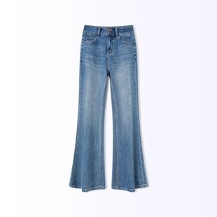 【神裤系列（定制色）】许妍同款色星辰磨砂蓝高弹牛仔裤92332