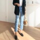 高腰牛仔裤 女 百搭宽松显瘦小个子八分直筒裤 女九分裤 2026初秋新款