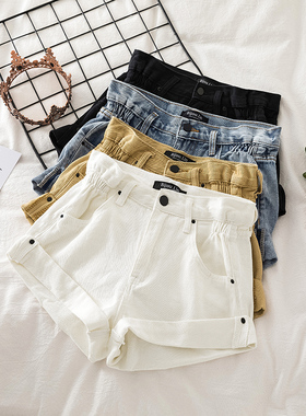 牛仔短裤女2026年新款高腰阔腿卷边胖MM大码号A字显瘦夏季热裤潮