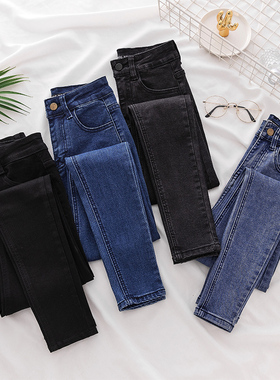 黑色紧身牛仔裤女显瘦小脚铅笔裤子2026秋季高腰韩版弹力九分裤